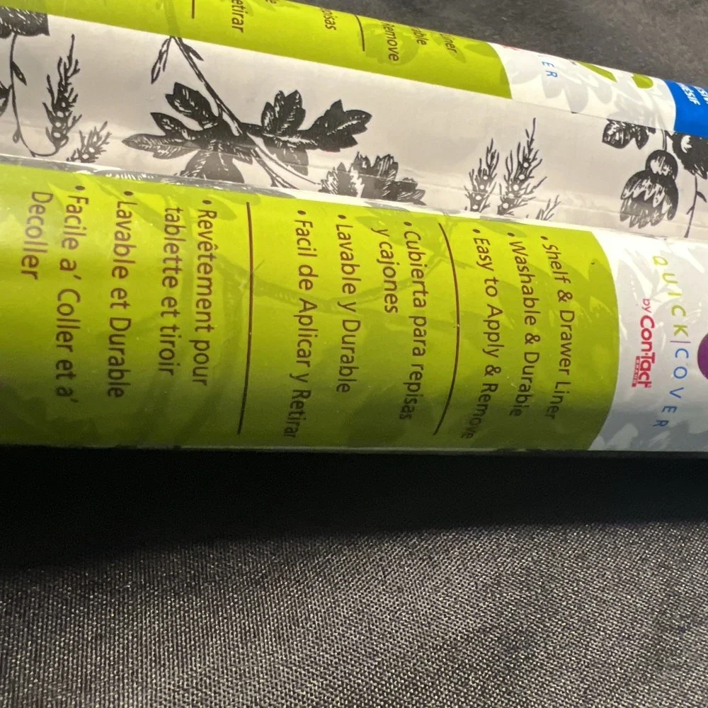 2/ Black & White Rose Floral Toile  Contact Paper Wall Shelf Liner Peel Stick